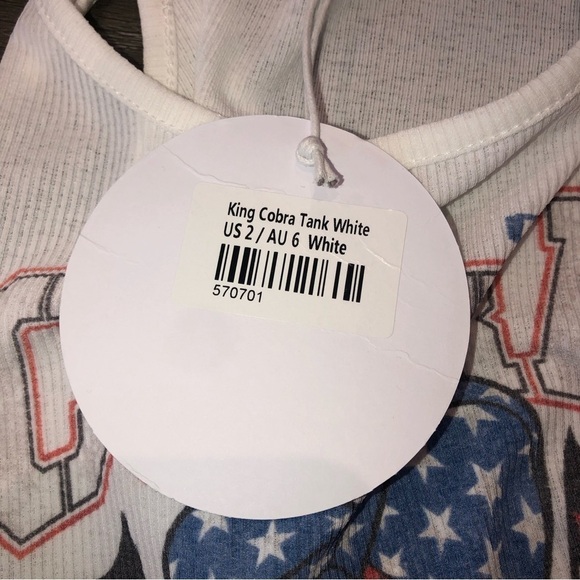 Princess Polly King Cobra Snake White Crop Tank Top Size 2 NWT Womens Small - Picture 5 of 8